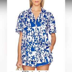 BNWT Show Me Your Mumu Parker Button Down-Santorini